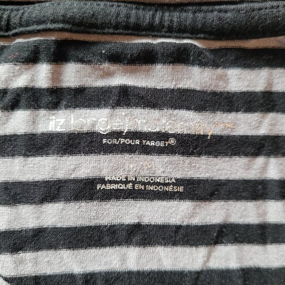 Medium Liz Lange Maternity Striped V-Neck Side-Ruched Tee - Picture 3 of 7